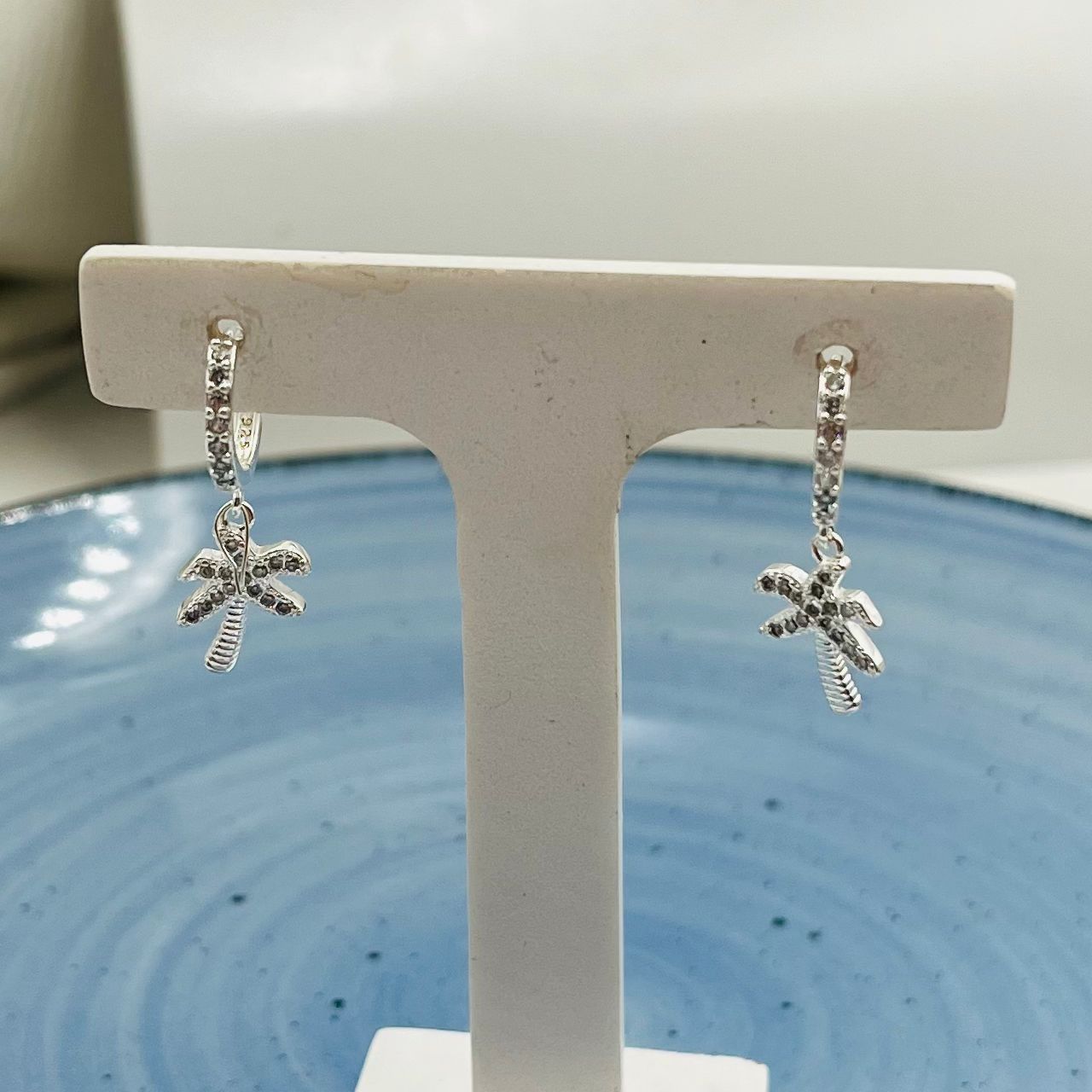 Argollas de Palmeras con Circones en Plata 925