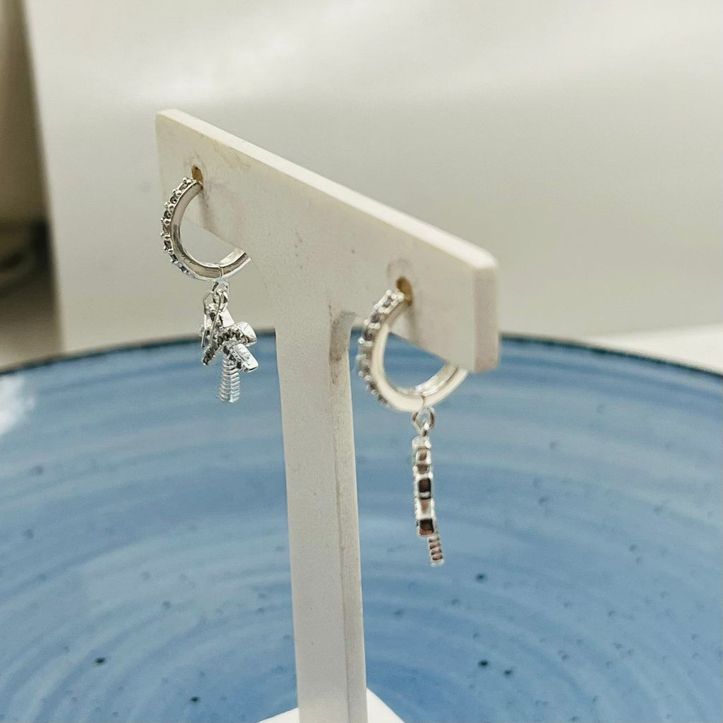 Argollas de Palmeras con Circones en Plata 925