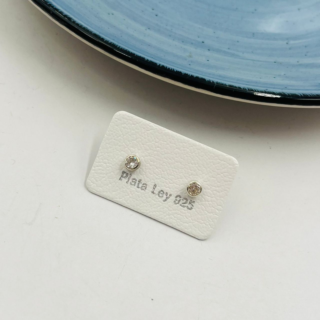 Abridores De Circón Blanco 4mm en Plata 925