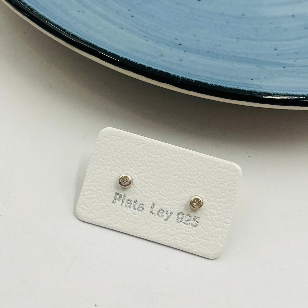 Abridores De Circón Blanco 3mm en Plata 925
