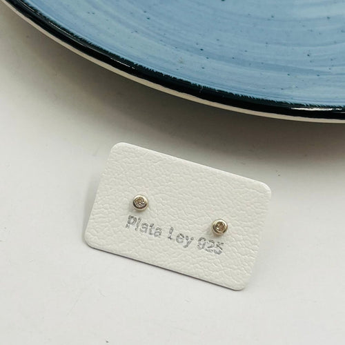 Abridores De Circón Blanco 3mm en Plata 925