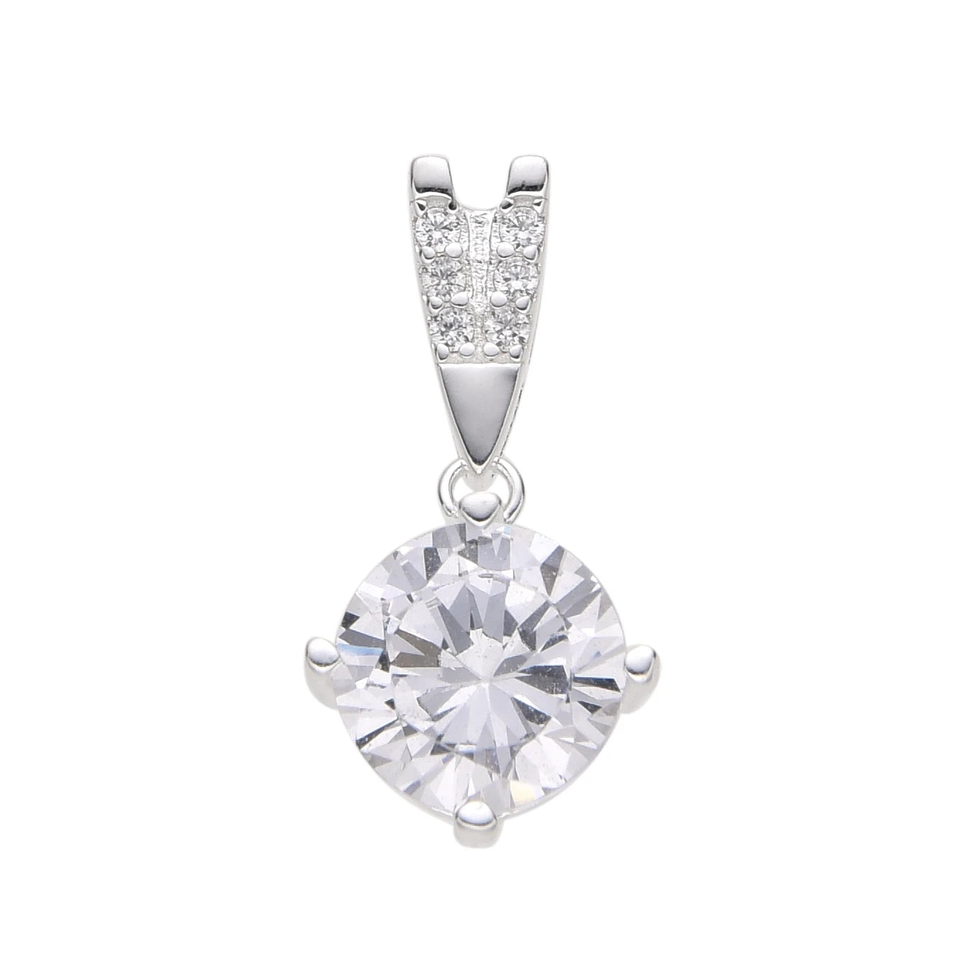 Dije de Punto De Luz Con Circones 8mm en Plata 925