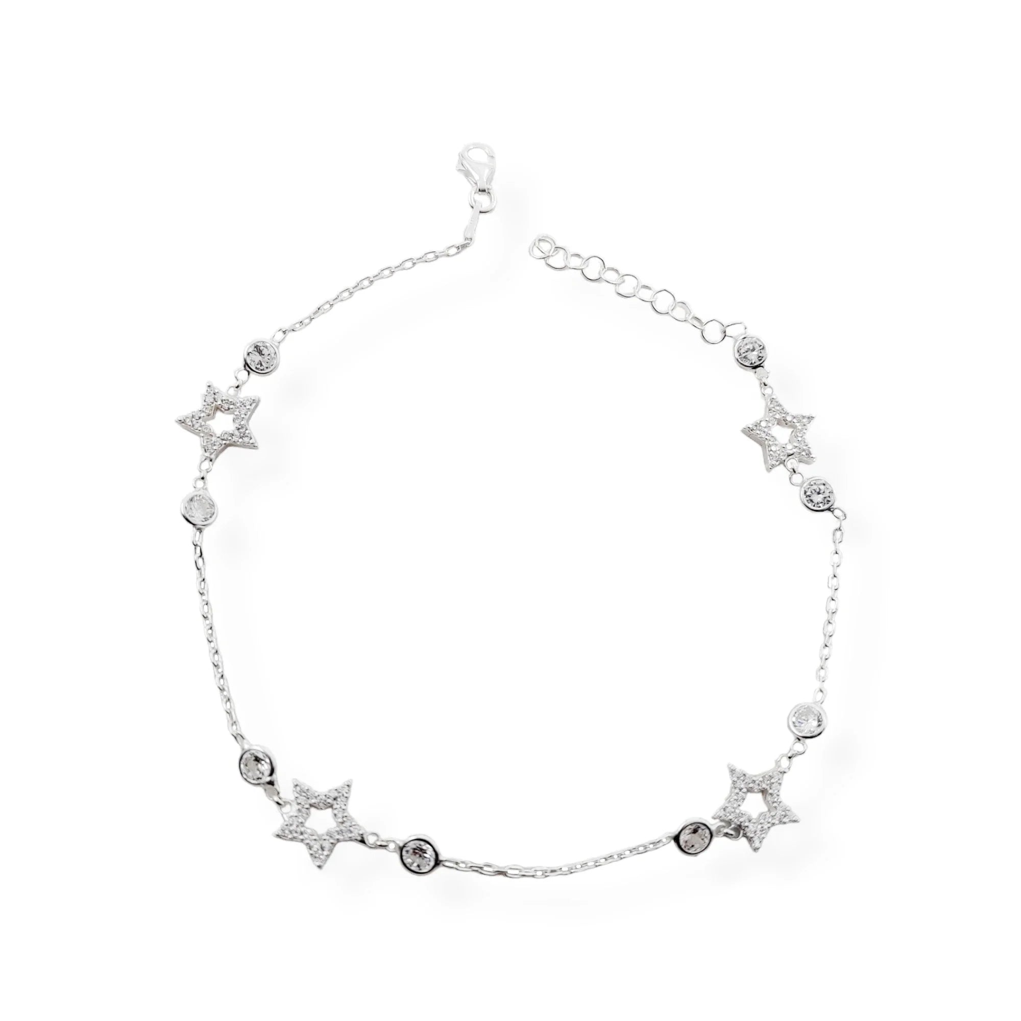 Pulsera de Estrellas y Puntos de Luz en Plata 925