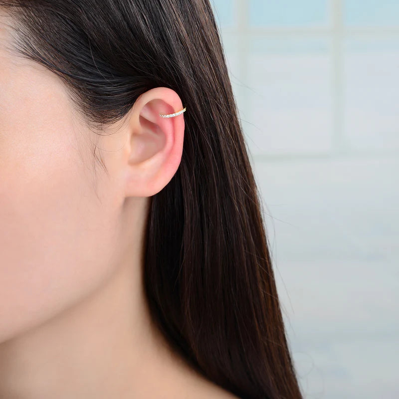 Zarcillos de Presión Con Circones (Ear-Cuff) Plata 925 (1 Pieza)