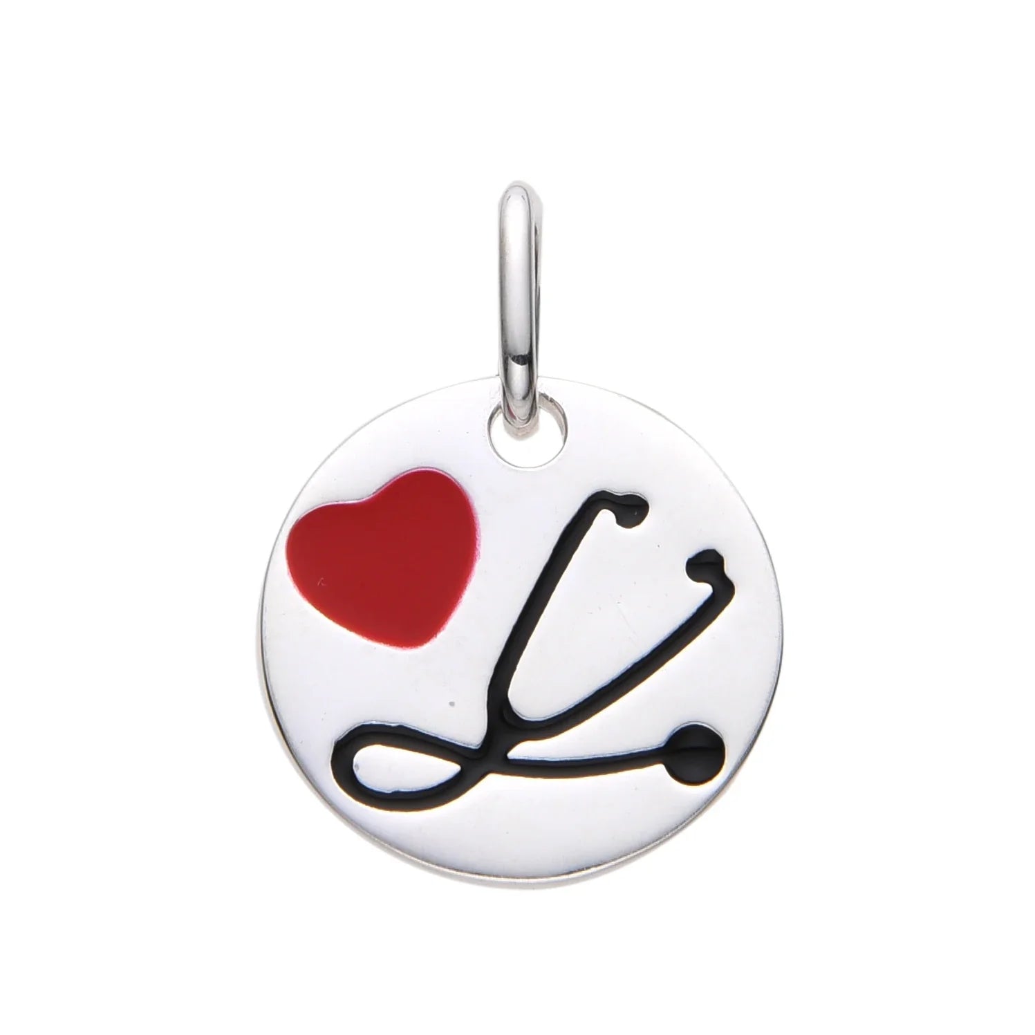Dije De Estetoscopio Y Corazón en Plata 925