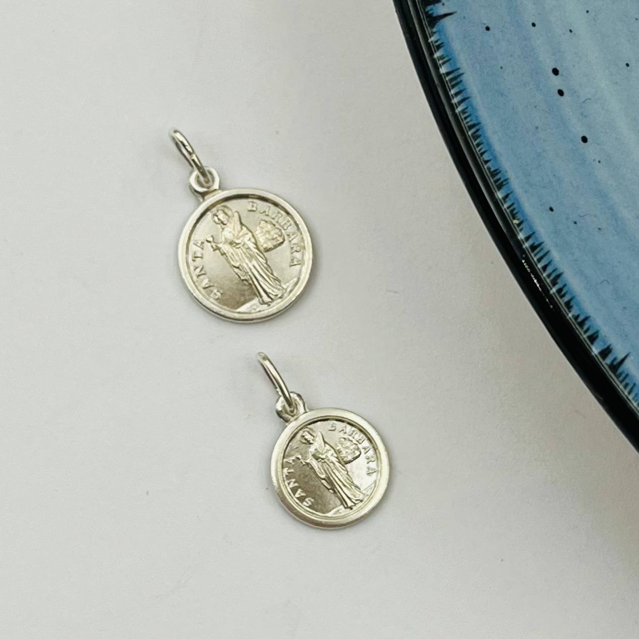 Medallas De Santa Barbara En Plata 925