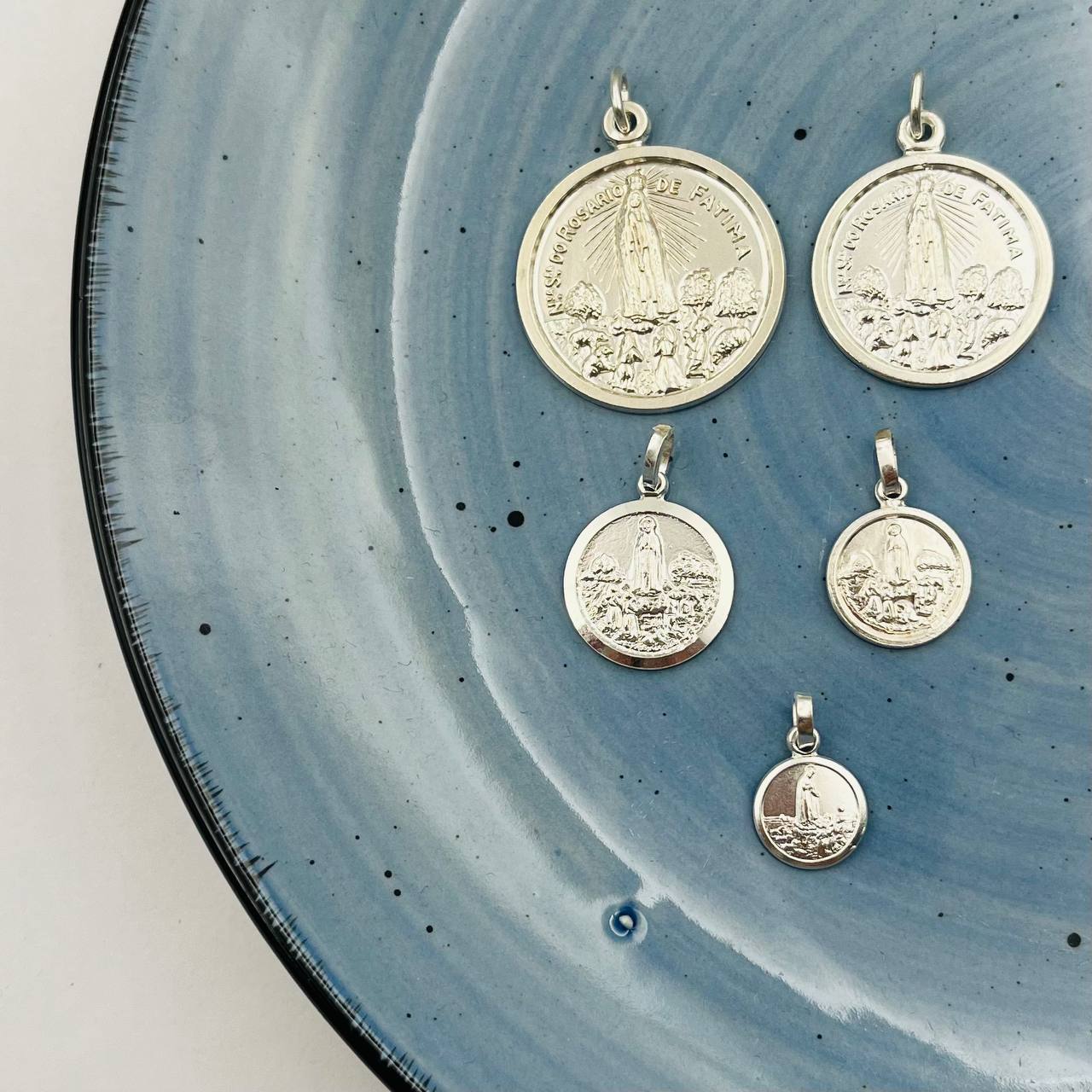 Medallas De La Virgen De Fátima En Plata 925
