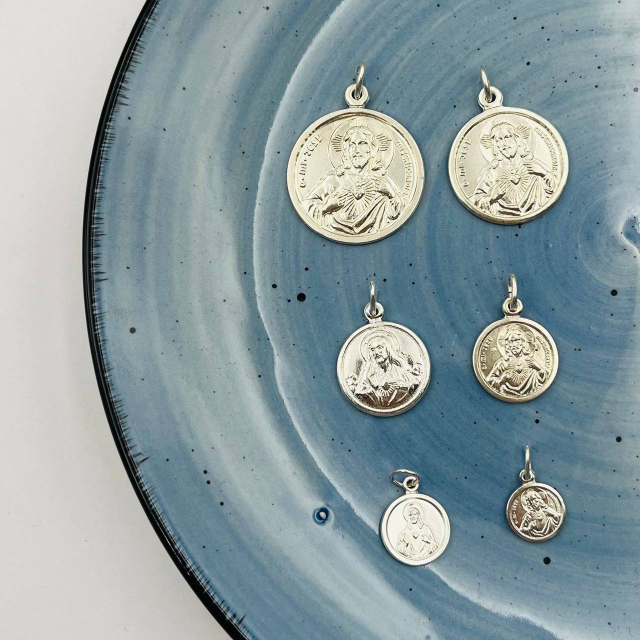 Medallas De Corazón De Jesús En Plata 925